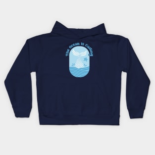 Mermaid Tail The Ocean Is Calling Quote Kids Hoodie